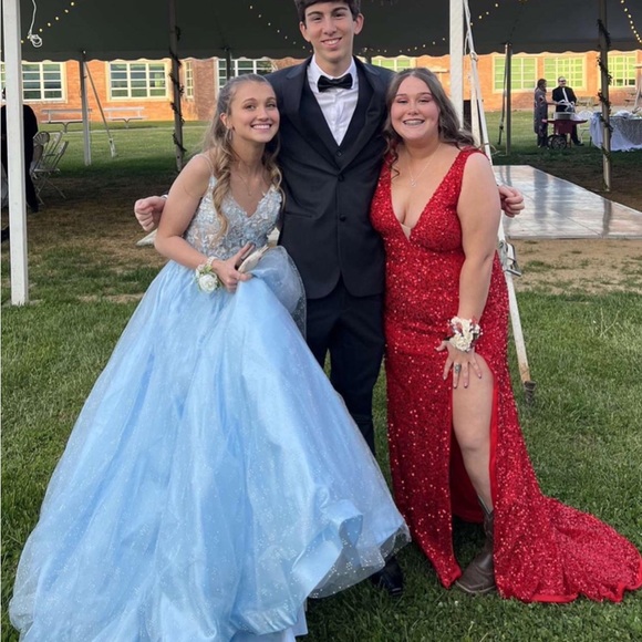 Sherri Hill Embellished Sparkly Blue Prom/Ballgown Dress - Picture 4 of 16